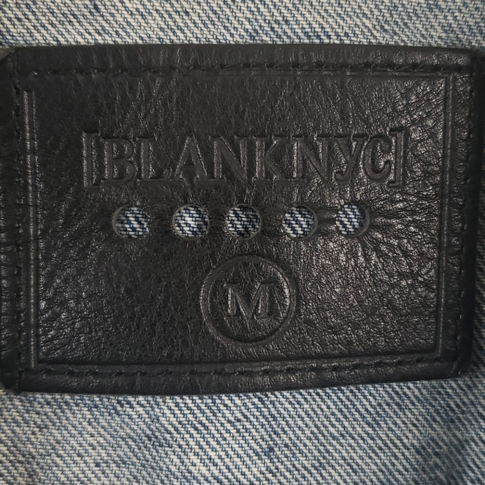 Black NYC Distressed Jean Jacket - Picture 2 of 3